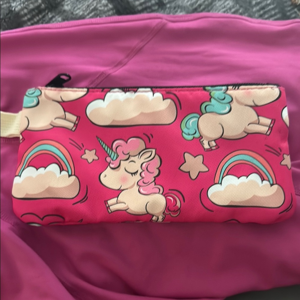 Charming Unicorn Kids Pencil Pouch - Pink
